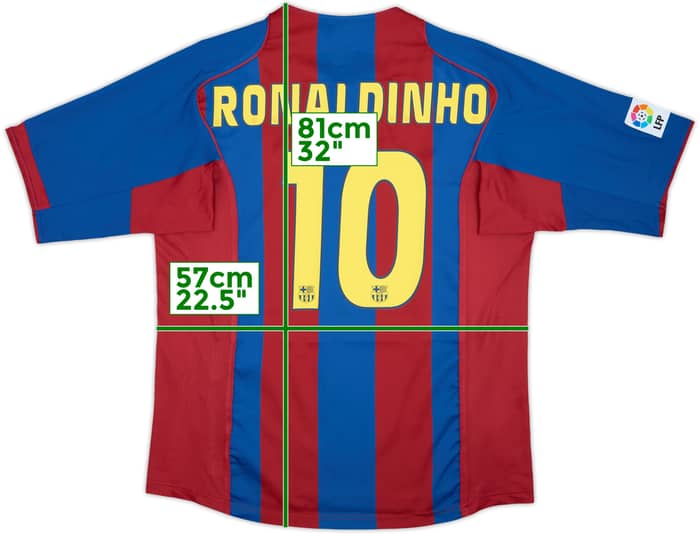 2004-05 Barcelona Home Shirt Ronaldinho #10 - 8/10 - (XL)