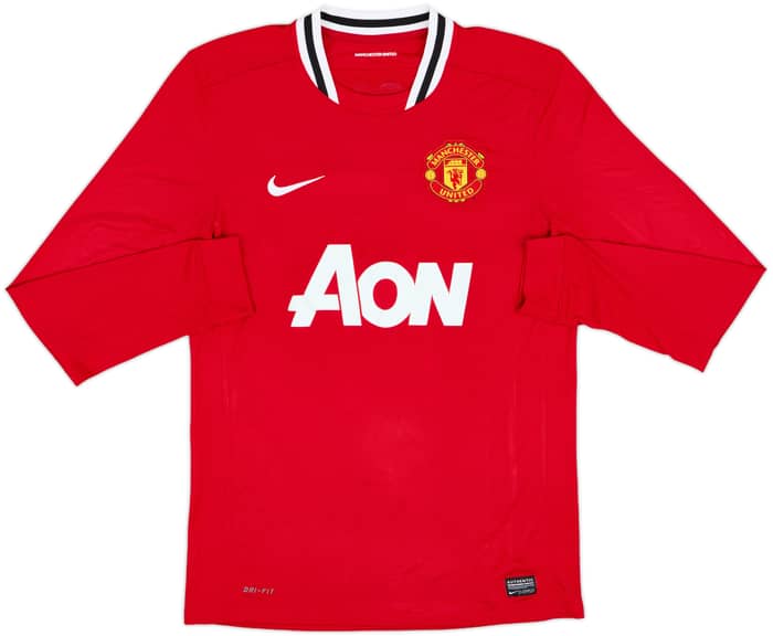 2011-12 Manchester United Home L/S Shirt Rooney #10 - 8/10 - (M)