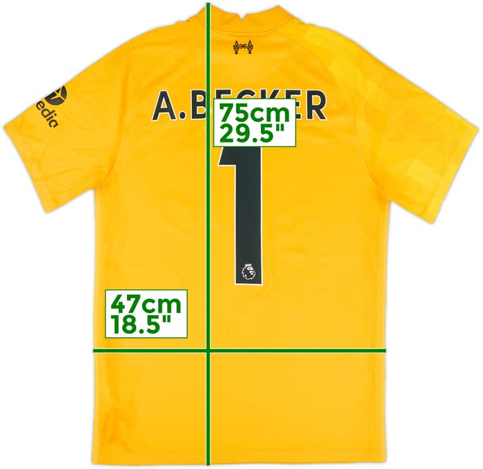 2021-22 Liverpool GK S/S Shirt A.Becker #1 - 9/10 - (S)