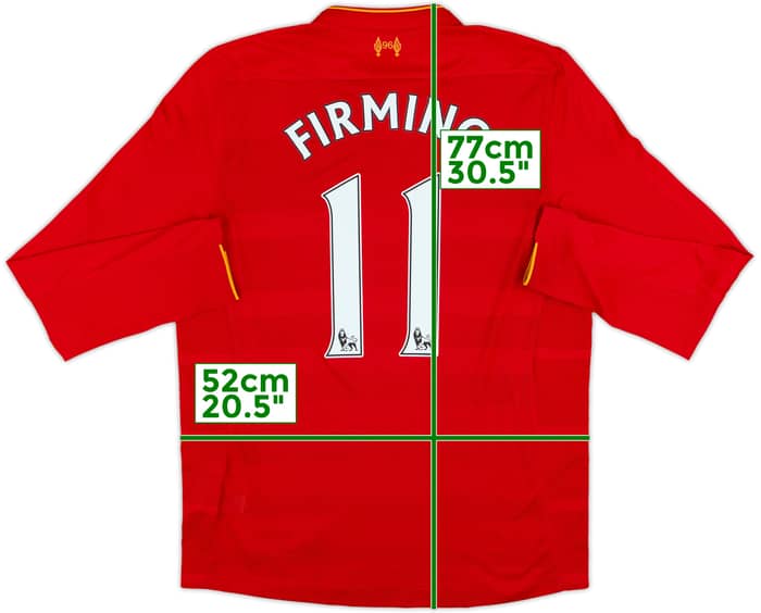 2016-17 Liverpool Home L/S Shirt Firmino #11 - 6/10 - (M)