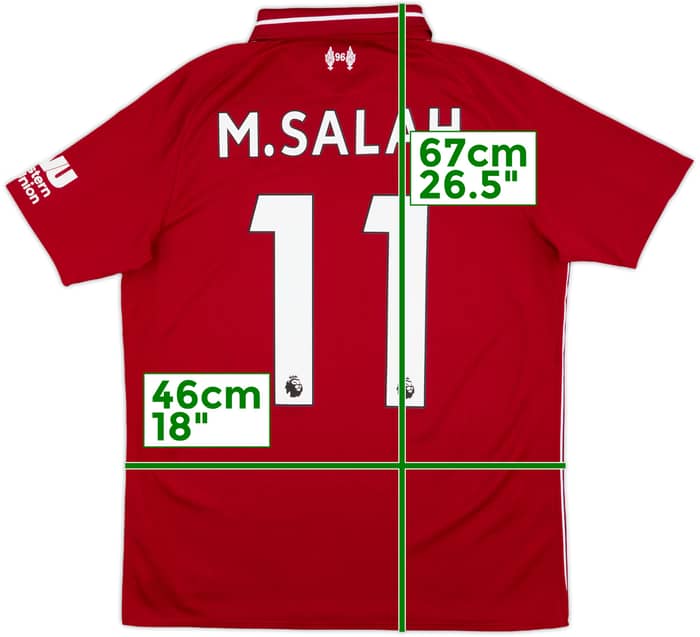 2018-19 Liverpool Home Shirt M.Salah #11 - 7/10 - (XL.Boys)