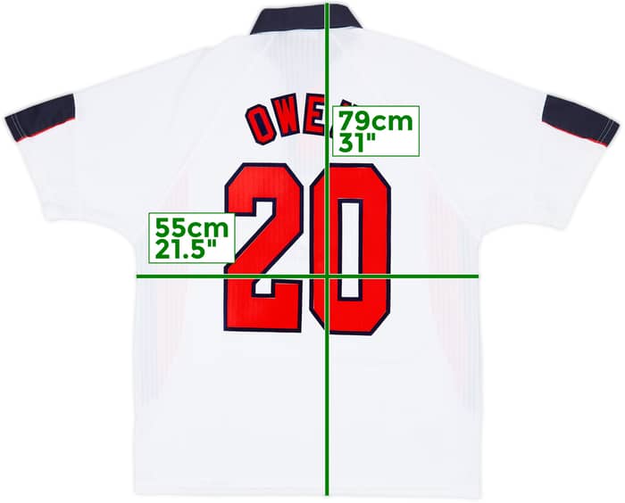 1997-99 England Home Shirt Owen #20 - 6/10 - (L)