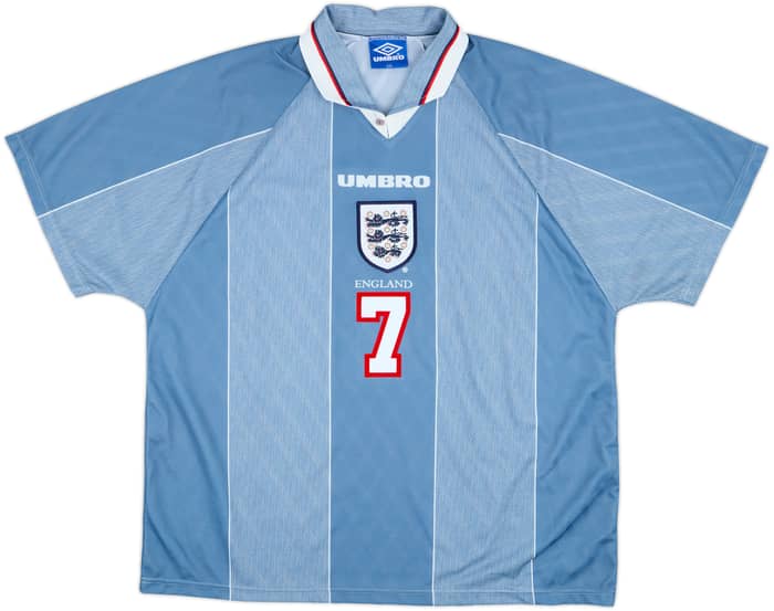 1996-97 England Away Shirt Beckham #7 - 10/10 - (XXL)