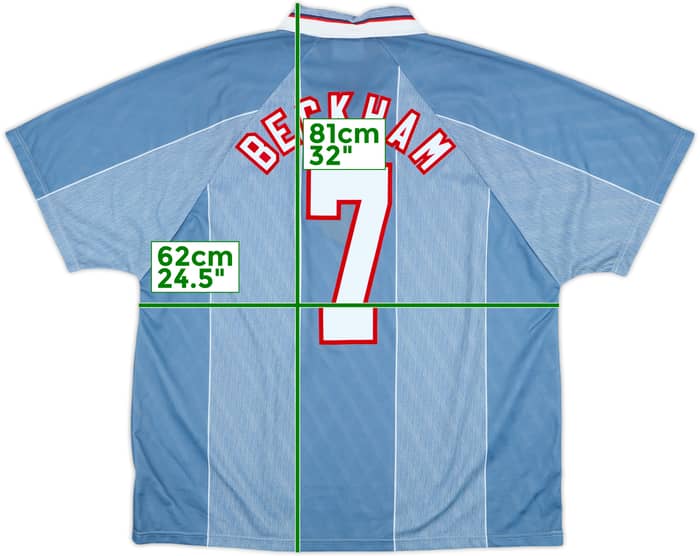 1996-97 England Away Shirt Beckham #7 - 10/10 - (XXL)