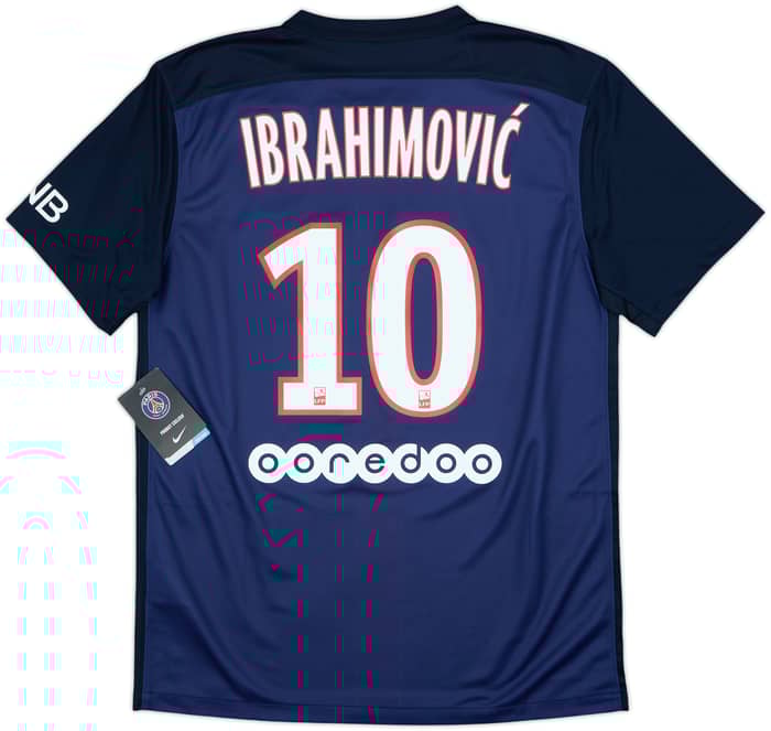 2015-16 Paris Saint-Germain Home Shirt Ibrahimovic #10 (M)