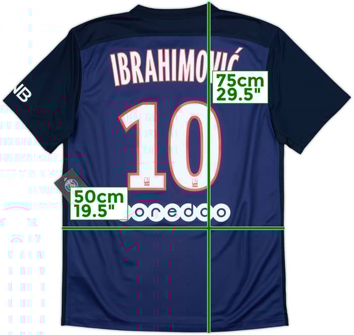 2015-16 Paris Saint-Germain Home Shirt Ibrahimovic #10 (M)