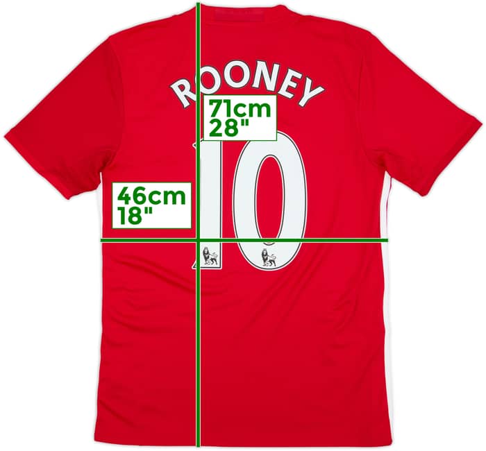 2016-17 Manchester United Home Shirt Rooney #10 (S)
