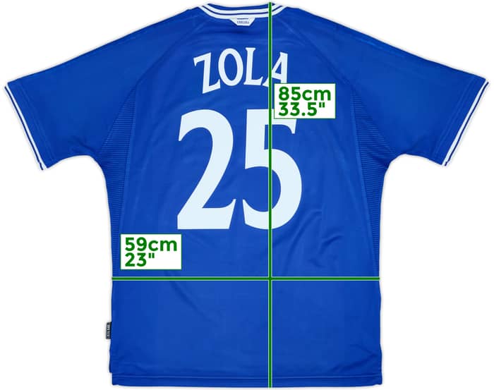 1999-01 Chelsea Home Shirt Zola #25 - 8/10 - (XL)