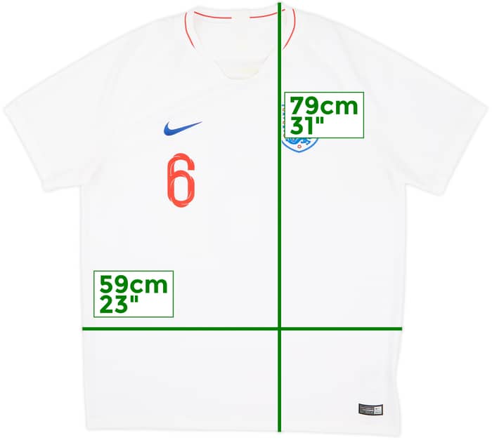 2018-19 England Home Shirt #6 - 8/10 - (XL)