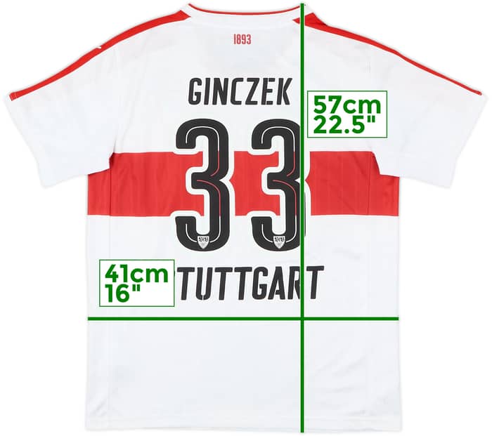 2016-17 Stuttgart Home Shirt Ginczek #33 - 6/10 - (L.Boys)