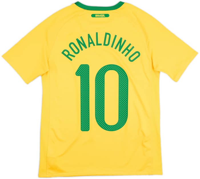 2010-11 Brazil Home Shirt Ronaldinho #10 - 8/10 - (XL.Boys)