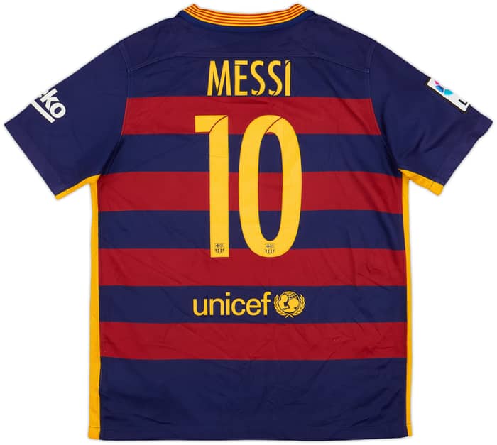 2015-16 Barcelona Home Shirt Messi #10 - 6/10 - (L.Boys)