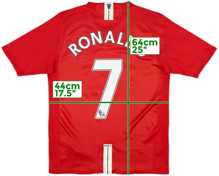2007-09 Manchester United Home Shirt Ronaldo #7 - 6/10 - (XL.Boys)