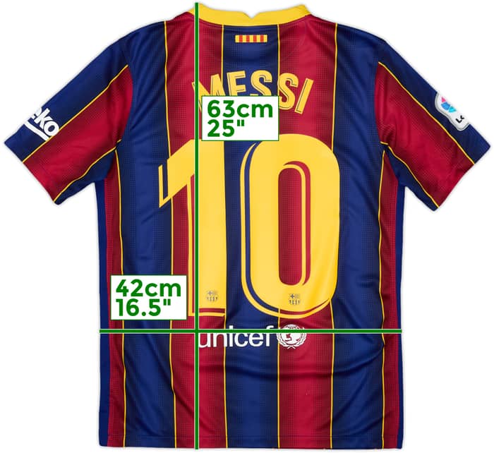 2020-21 Barcelona Home Shirt Messi #10 - 7/10 - (XL.Boys)