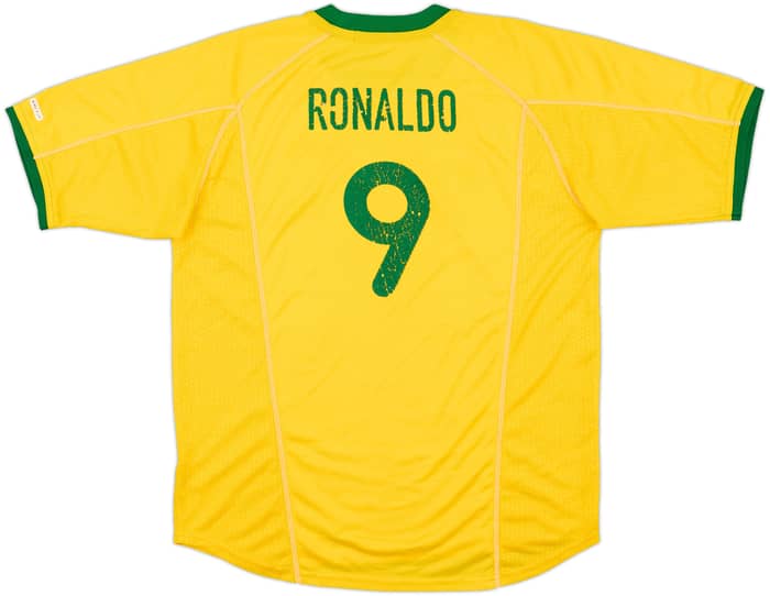 2000-02 Brazil Home Shirt Ronaldo #9 - 6/10 - (XL.Boys)