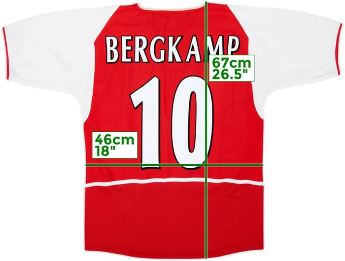 2002-04 Arsenal Home Shirt Bergkamp #10 - 7/10 - (XL.Boys)