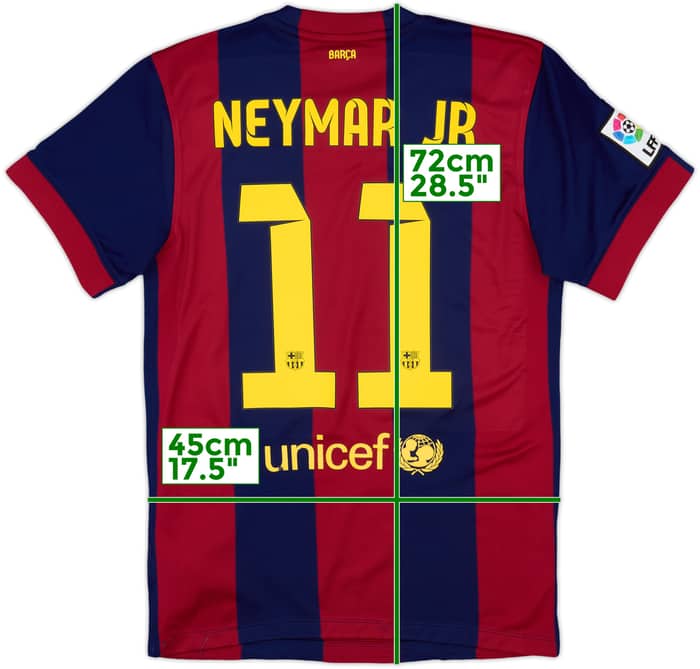2014-15 Barcelona Home Shirt Neymar Jr #11 - 6/10 - (S)