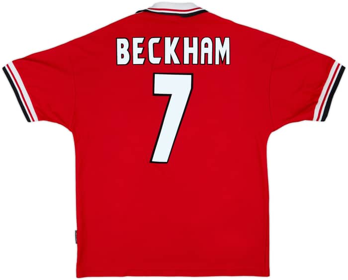 1998-00 Manchester United Home Shirt Beckham #7 - 8/10 - (L)