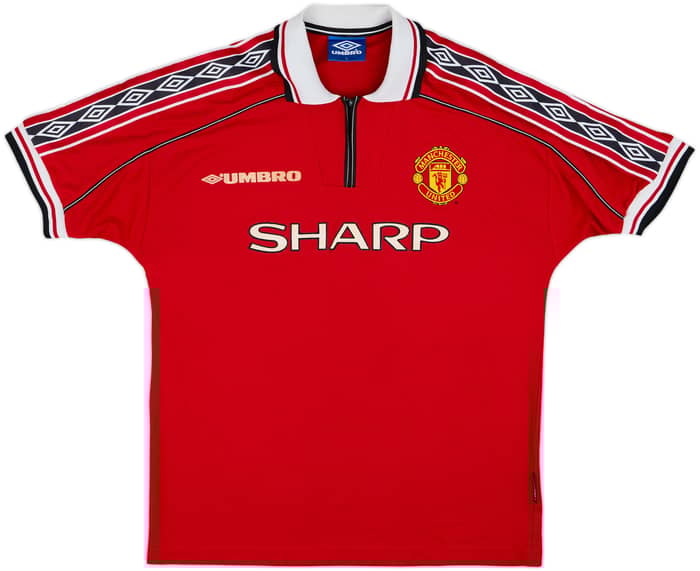 1998-00 Manchester United Home Shirt Beckham #7 - 8/10 - (L)