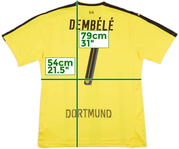 2016-17 Borussia Dortmund Home Shirt Dembele #7 - 8/10 - (XL)