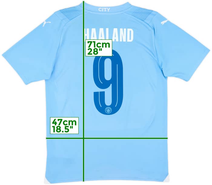 2023-24 Manchester City Home Shirt Haaland #9 - 6/10 - (S)