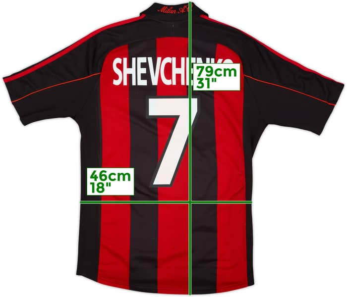 Camiseta de local del AC Milan 2000-02 Shevchenko #7 - 8/10 - (M)
