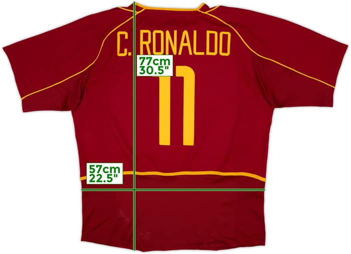2002-04 Portugal Home Shirt C.Ronaldo #11 - 8/10 - (XL)