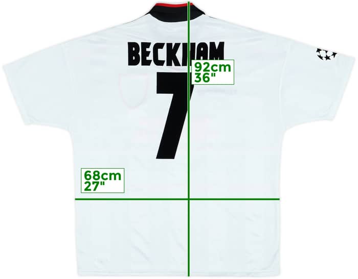 1997-99 Manchester United Away Shirt Beckham #7 - 9/10 - (XXL)