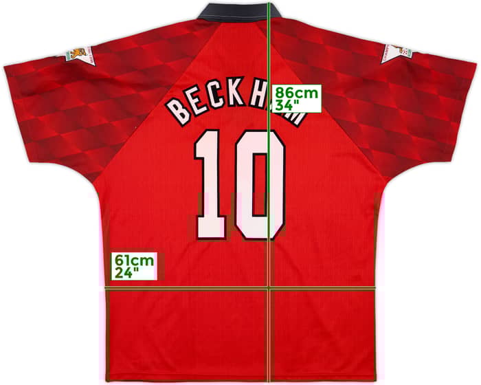 1996-98 Manchester United Home Shirt Beckham #10 - 9/10 - (XL)