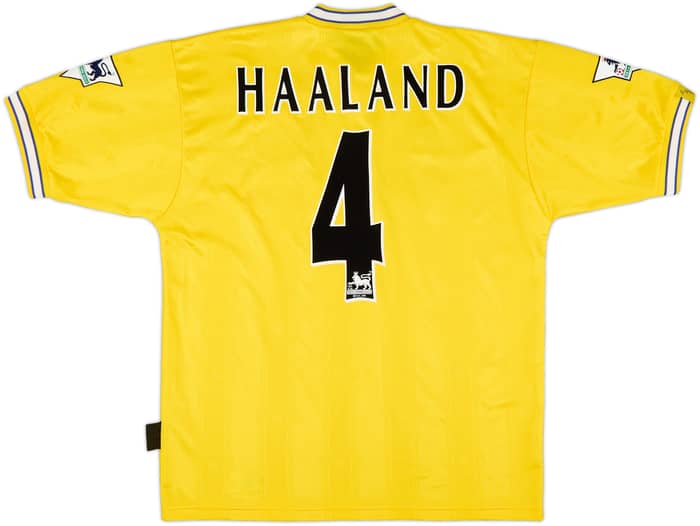 1996-99 Leeds United Away Shirt Haaland #4 - 8/10 - (M)