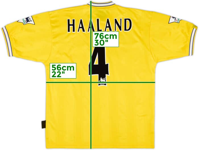 1996-99 Leeds United Away Shirt Haaland #4 - 8/10 - (M)