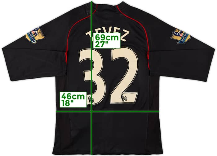 2007-08 Manchester United Away L/S Shirt Tevez #32 - 5/10 - (S)