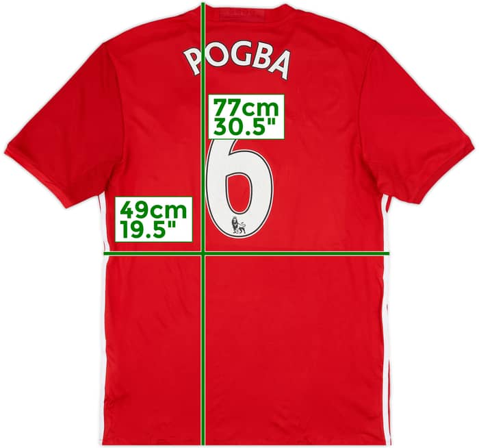 2016-17 Manchester United Home Shirt Pogba #6 - 5/10 - (M)