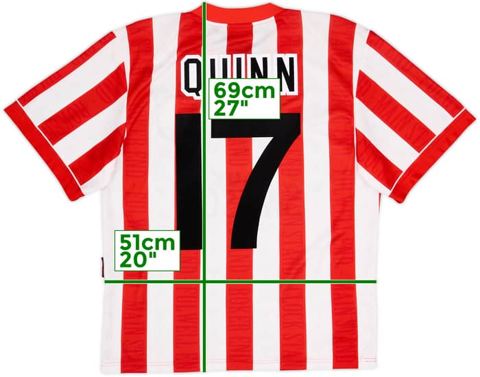 1996-97 Sunderland Home Shirt Quinn #17 - 8/10 - (S)