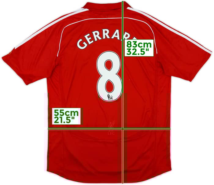 2006-08 Liverpool Home Shirt Gerrard #8 - 6/10 - (XL)