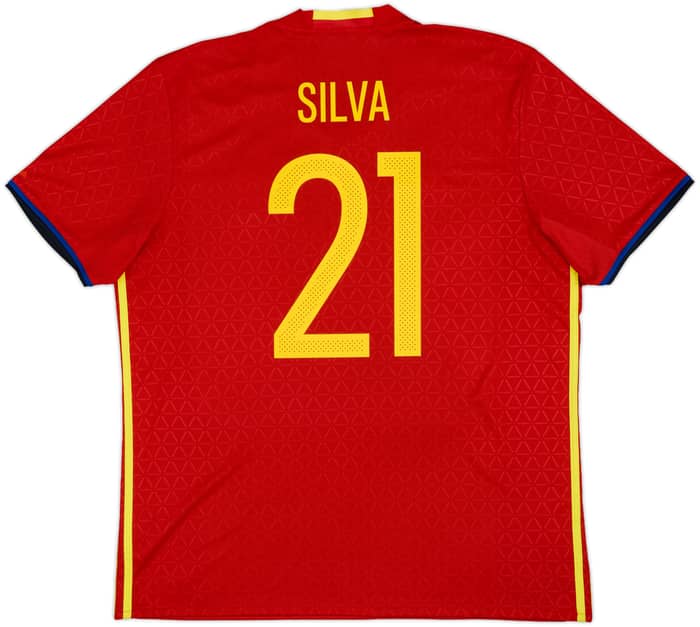 2016-17 Spain Home Shirt Silva #21 - 8/10 - (XL)