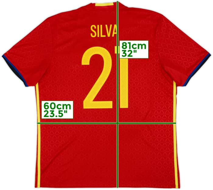 2016-17 Spain Home Shirt Silva #21 - 8/10 - (XL)