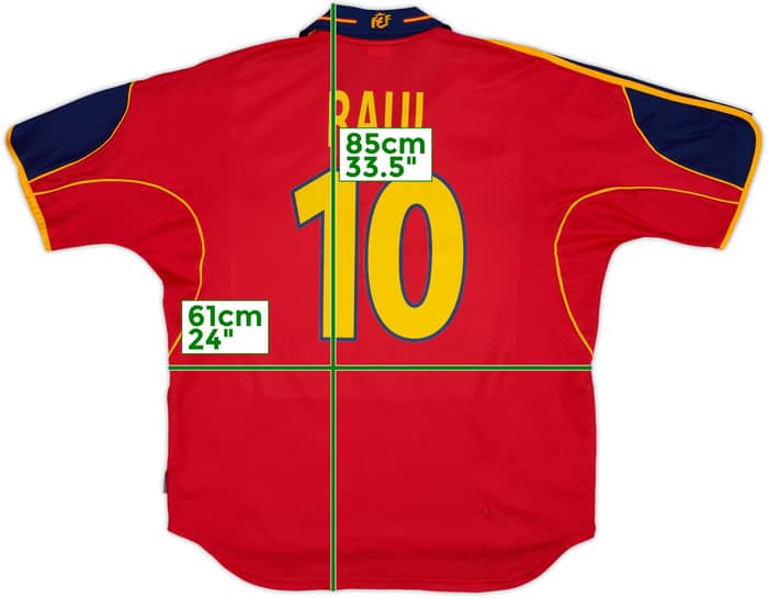 1999-02 Spain Home Shirt Raul #10 - 6/10 - (XL)