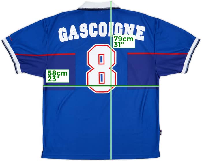 1997-99 Rangers Home Shirt Gascoigne #8 - 8/10 - (XL)