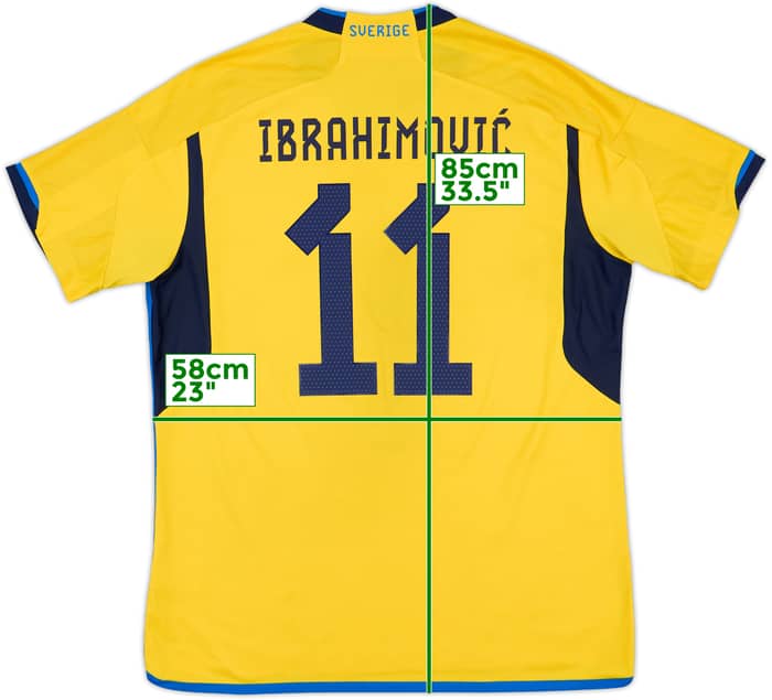 2022-23 Sweden Home Shirt Ibrahimovic #11 - 9/10 - (XL)