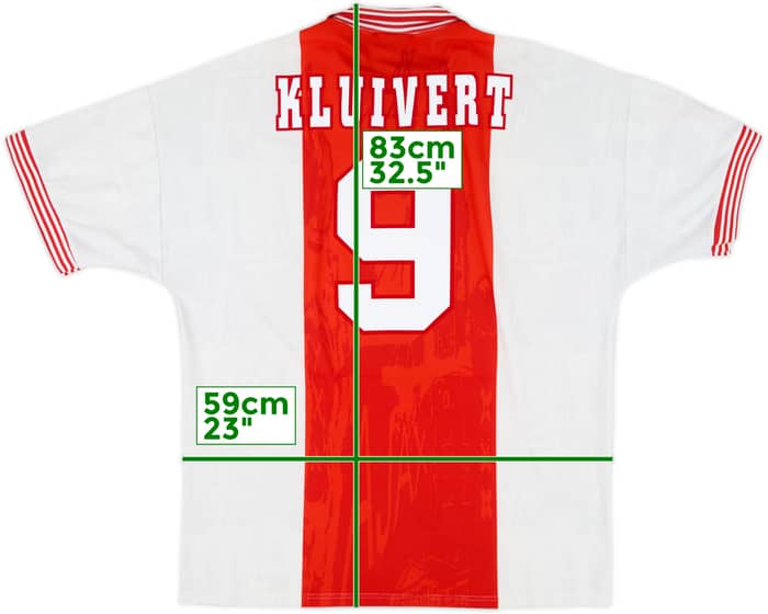 1996-97 Ajax Home Shirt Kluivert #9 - 8/10 - (XL)