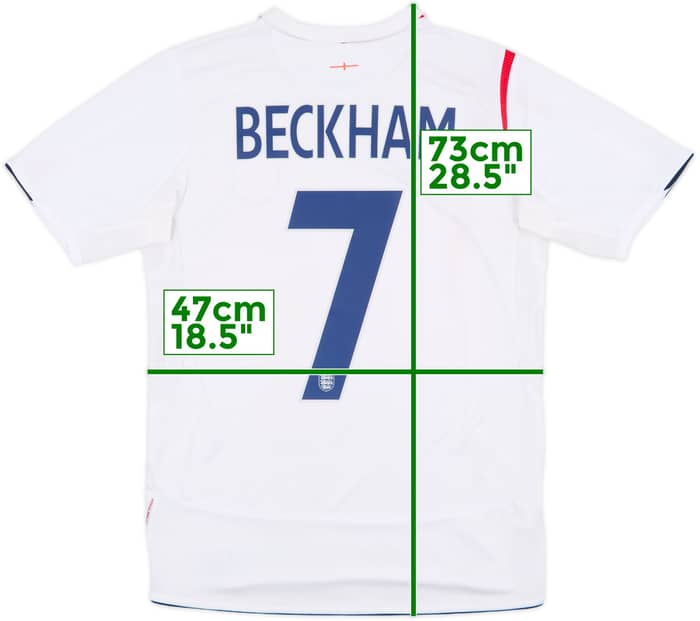 2005-07 England Home Shirt Beckham #7 - 7/10 - (S)