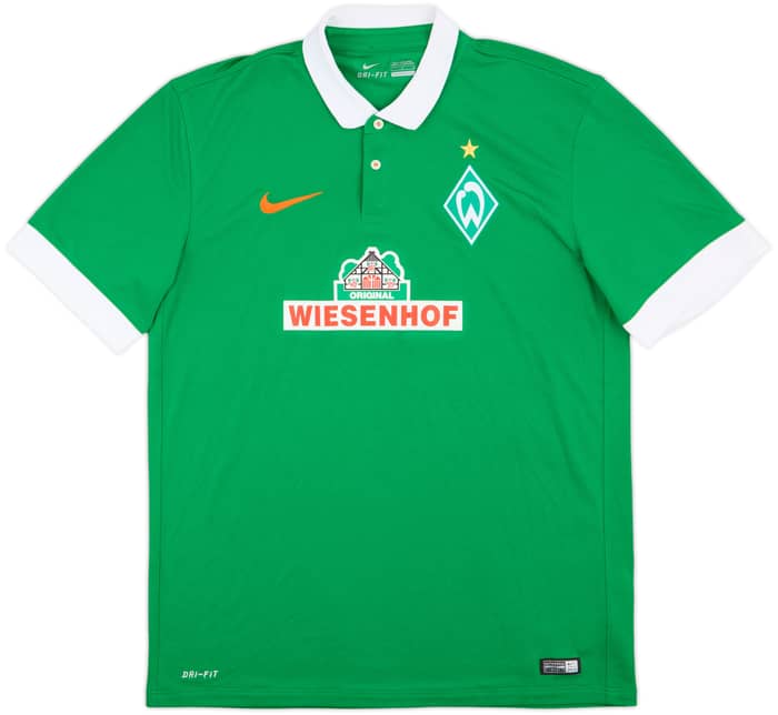 2014-15 Werder Bremen Home Shirt Rhein-Main #4 - 9/10 - (L)