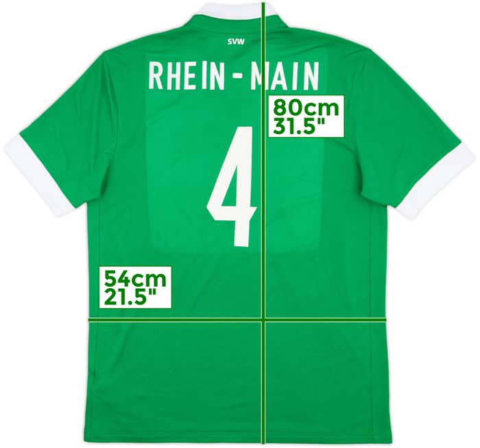 2014-15 Werder Bremen Home Shirt Rhein-Main #4 - 9/10 - (L)