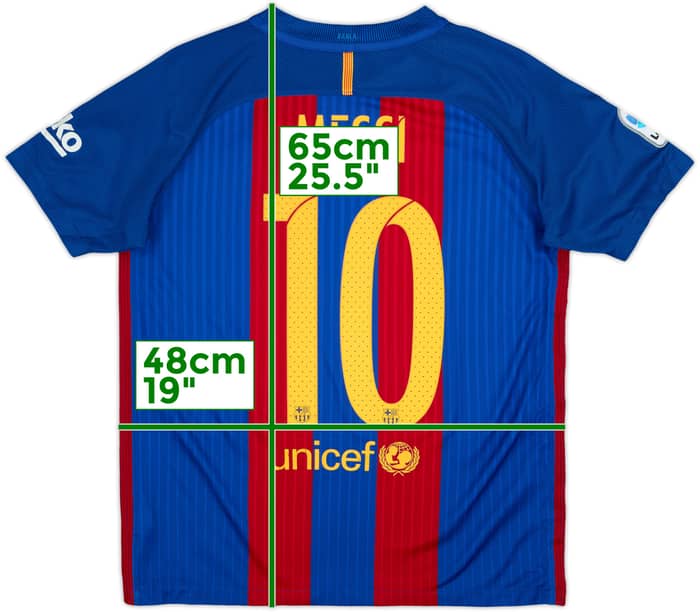 2016-17 Barcelona Home Shirt Messi #10 - 6/10 - (XL.Boys)