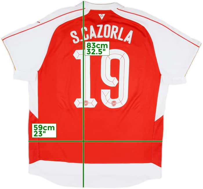 2015-16 Arsenal Home Shirt S.Cazorla #19 - 6/10 - (XXL)