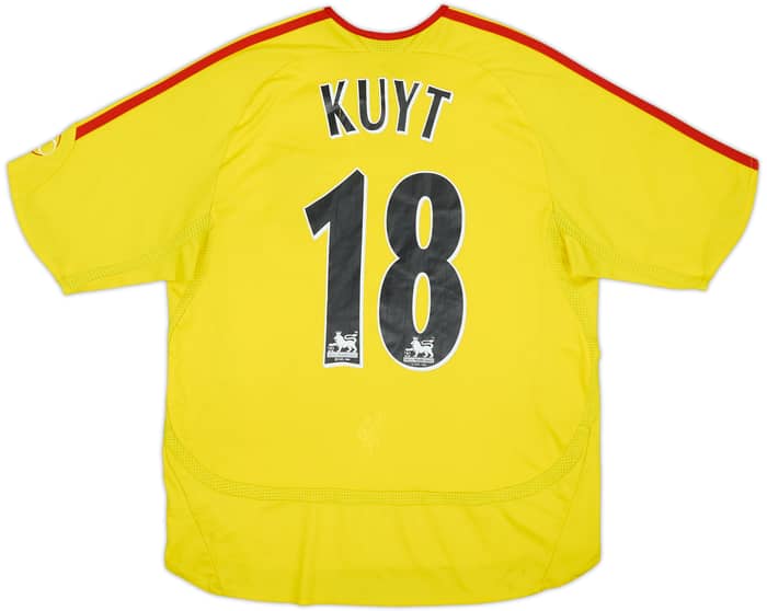 2006-07 Liverpool Away Shirt Kuyt #18 - 6/10 - (L.Boys)