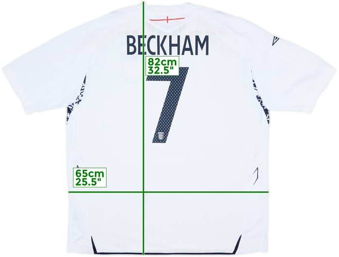2007-09 England Home Shirt Beckham #7 - 8/10 - (3XL)