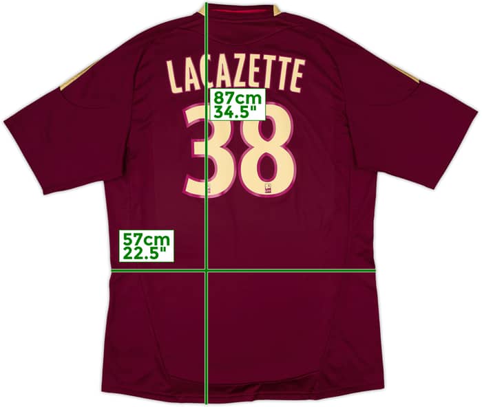 2010-11 Lyon Away Shirt Lacazette #38 - 8/10 - (XL)