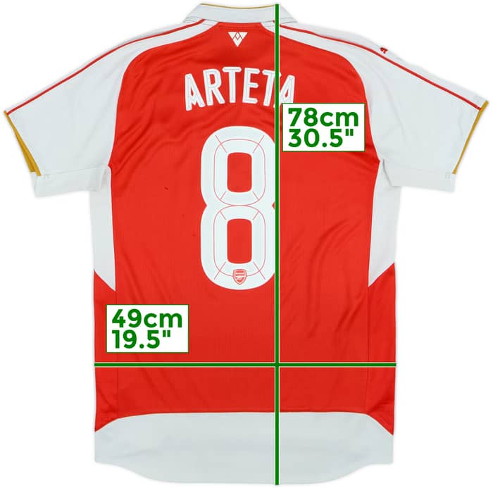 2015-16 Arsenal Home Shirt Arteta #8 - 5/10 - (M)